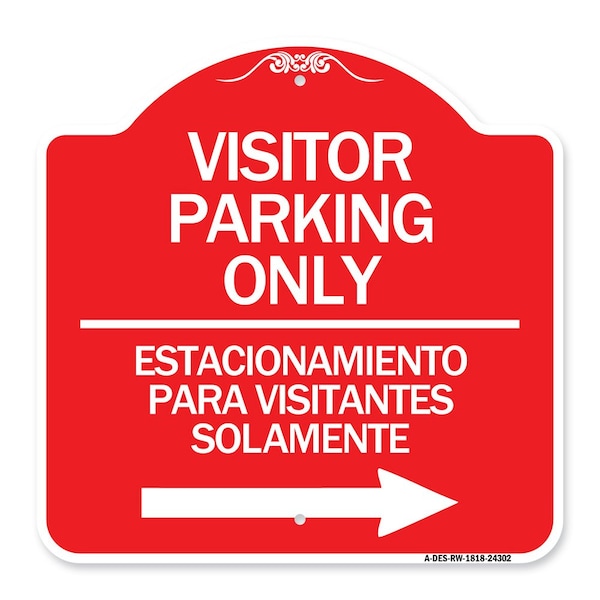Bilingual Reserved Parking Visitor Parking Only Estacionamiento Para Visitantes, A-DES-RW-1818-24302